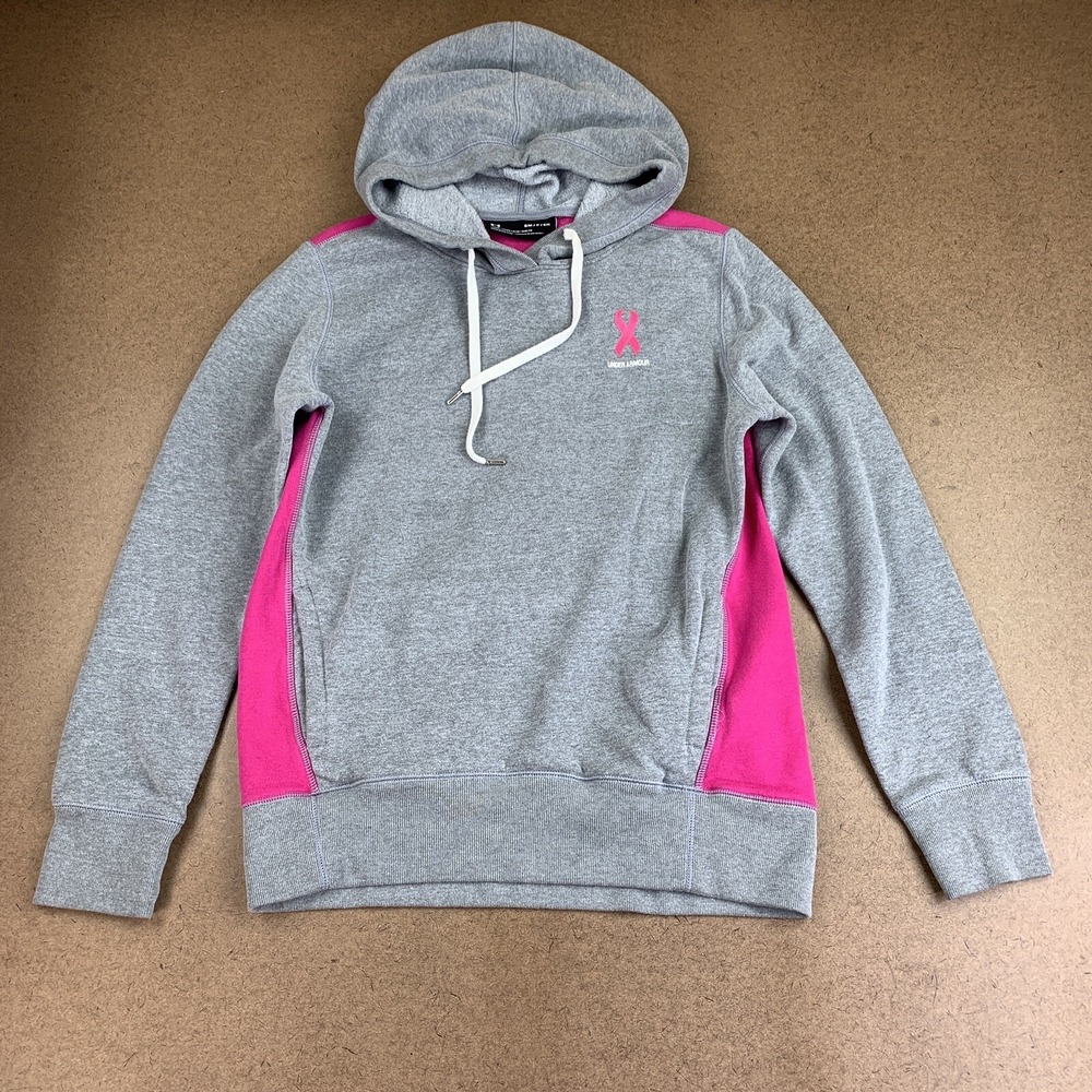 Under Armour Women's Size Small LOOSE Gray Pink Show Your Power Hoodie *Flaw*